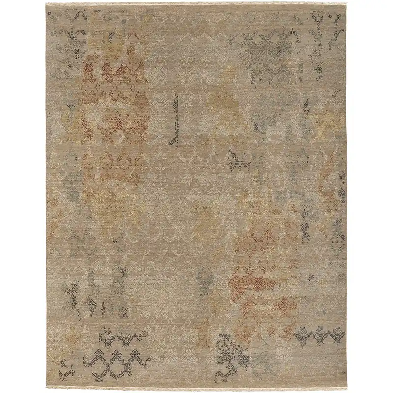 Soma 108 X 72 inch Neutral and Brown Area Rug, Wool and Silk Today Only