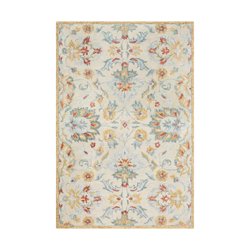 Panipat 36 X 24 inch Camel/Medium Gray/Ice Blue/Charcoal/Light Gray Rugs, Rectangle Special Discount