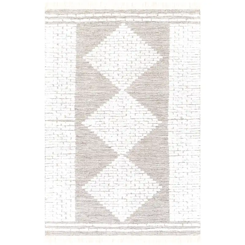 One Day Deal Salinas 36 X 24 inch White/Dark Brown/Beige Rugs, Rectangle
