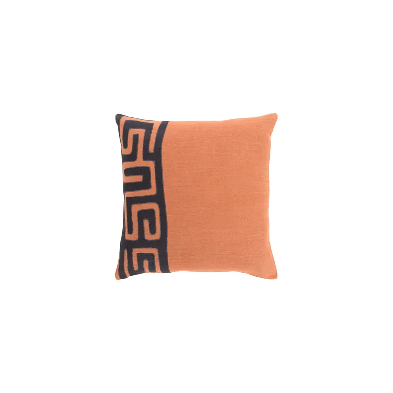 Hot Deal Nairobi 20 X 20 inch Burnt Orange and Black Throw Pillow