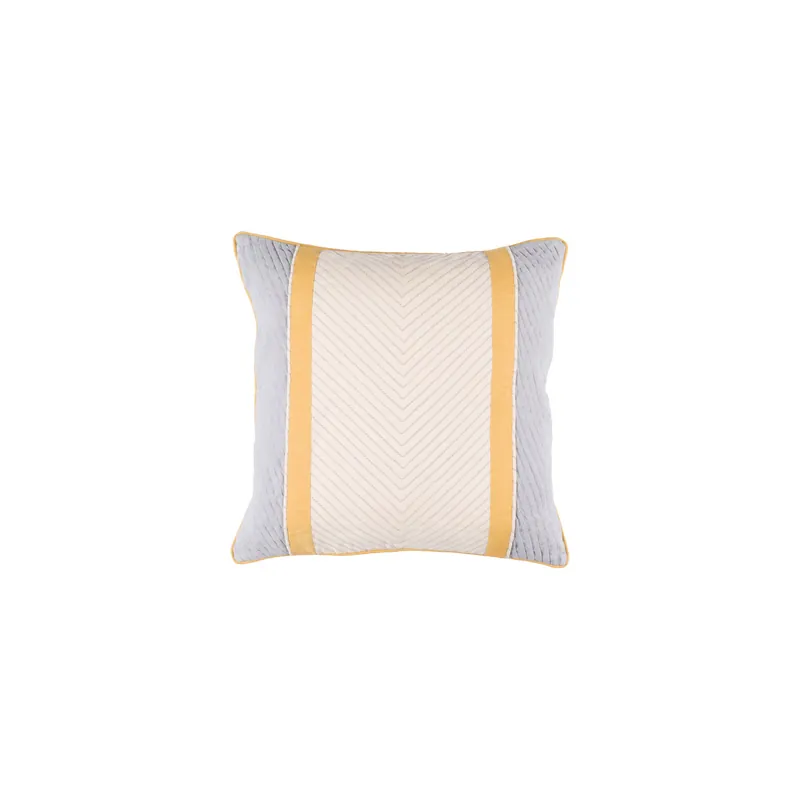 Leona 22 X 22 inch Beige and Medium Gray Throw Pillow Crafted