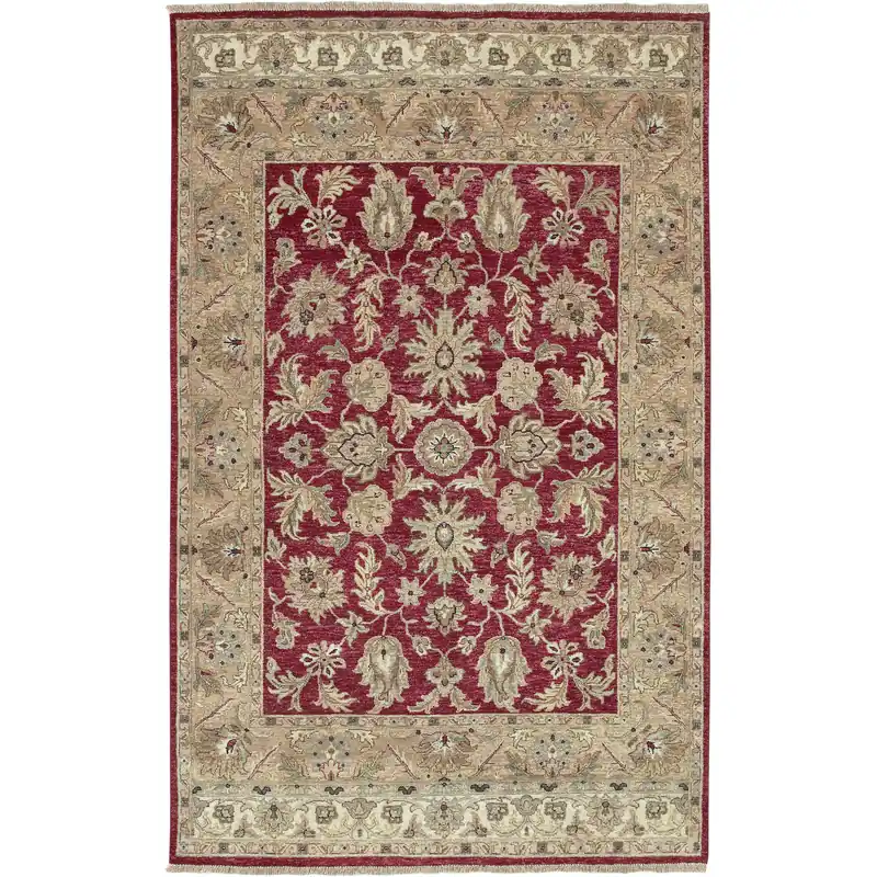 Final Sale Timeless 102 X 66 inch Dark Red, Wheat, Olive Rug
