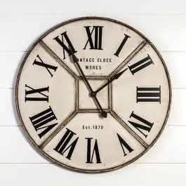 Large Industrial Metal Quartered Clock New Release