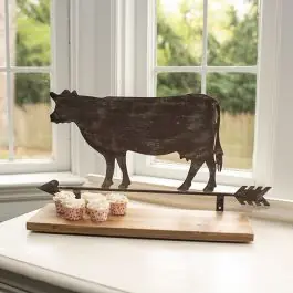 Must Have Tabletop Metal Cow Weather Vane