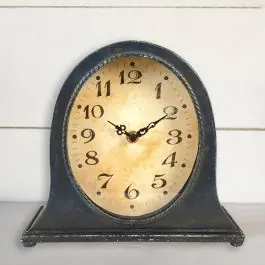 Brand New Vintage Inspired Distressed Metal Mantel Clock