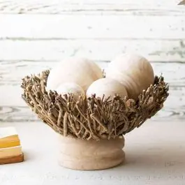 Root Compote Bowl With Wood Base 9.5 Inch Mega Sale