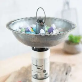 Galvanized Bowl Wine Bottle Topper Holiday Sale