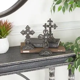 Metal Table Cross Statue Set of 3 Trusted Brand