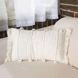 Trending Hand Woven Natural Fringed Lumbar Pillow