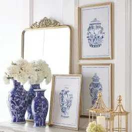 Premium French Country Framed Vase Print Collection Set of 3