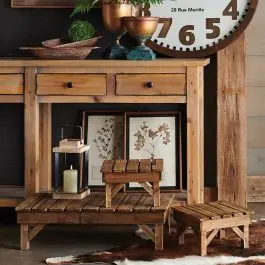 Farmhouse Fir Wood Riser Set of 3 Handmade