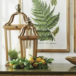 Fir Wood Framed Classic Farmhouse Lantern Set of 2 Instant Buy
