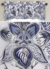 Limited Offer Floral Pattern Room Darkening Valance Curtain