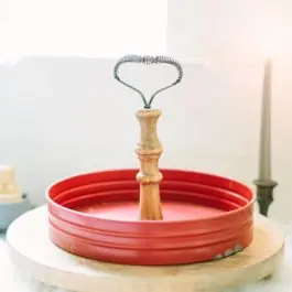 Buy Direct AFH Exclusive Red Tray With Handle