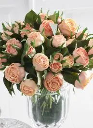 Price Cut Faux Orange Cabbage Rose 7 Stem Bundle
