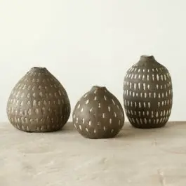 Terracotta Hand Painted Centerpiece Vases Set of 3 Latest