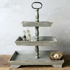 Free Shipping Rectangular 3 Tier Wooden Tray