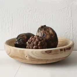 Buy Online Round Paulownia Wood Bowl