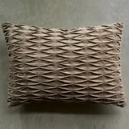 Hand-Smocked Cotton Velvet Throw Pillow Super Sale