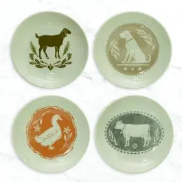 Farm Animal Stoneware Plate Collection Set of 4 Direct From Factory