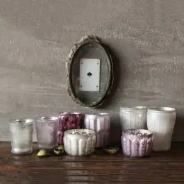 Jewel Tone Mercury Glass Candle Holders Set of 8 In Demand