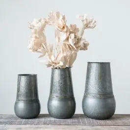 Trusted Brand Round Bottom Galvanized Vase Set of 3