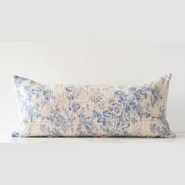 Brand New Cotton Chambray Toile Accent Pillow