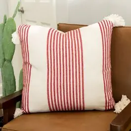 Tasseled Striped Accent Pillow Buy Today