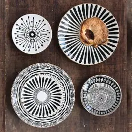 5 Inch Patterned Stoneware Plate Set of 4 Discount