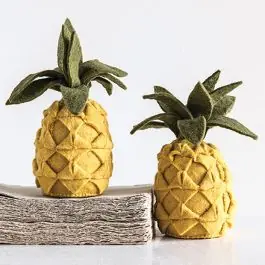 Wool Felt Pineapple Bookends Handmade