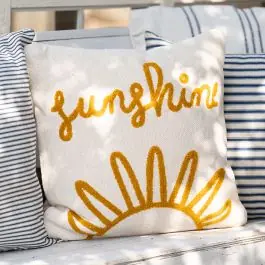 Brand New Embroidered Sunshine Throw Pillow