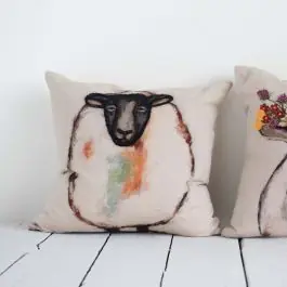 Factory Price Embroidered Farm Animal Throw Pillow Sheep