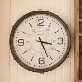 Antiqued Round Wall Clock Authentic