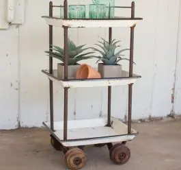 Reclaimed Enamel Trays Bar Cart Factory Price