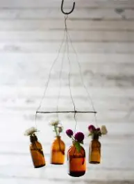 Hanging Bottle Bud Vases Handmade