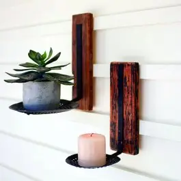 Repurposed Metal Candle Sconce Set of 2 Last Chance