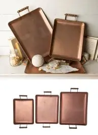 Decorative Metal Tray Collection Set of 3 Deal