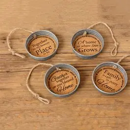 Professional Grade Iron Country Coasters With Quotes Set of 4