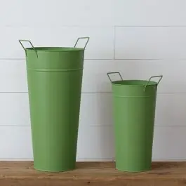 While Supplies Last Galvanized Iron Planter Bucket Set of 2
