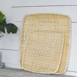 Top Pick Shallow Bamboo Tray Set of 2