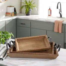 Contemporary Lodge Wood Tray Set of 3 Special Offer