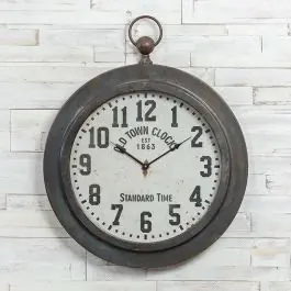Old Town Round Metal Wall Clock Premium