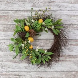 Markdown Lemon And Cinnamon Southern Farmhouse Half Wreath