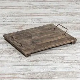 Handled Wood Farmhouse Display Tray Discount