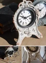 Pale Pewter Table Clock Holiday Sale