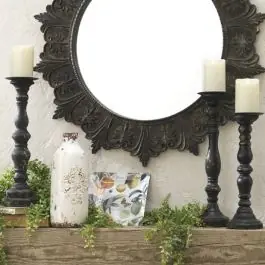 Handmade Black Antiqued Pillar Candle Holders Set of 3
