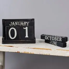 Black and White Wood Perpetual Calendar Super Sale