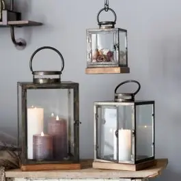 Flash Sale Polished Metal Pillar Candle Lanterns Set of 3