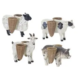 Barnyard Animal Figurines with Baskets Set of 4 Price Cut
