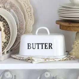 White Enamelware Butter Dish Don’t Miss Out